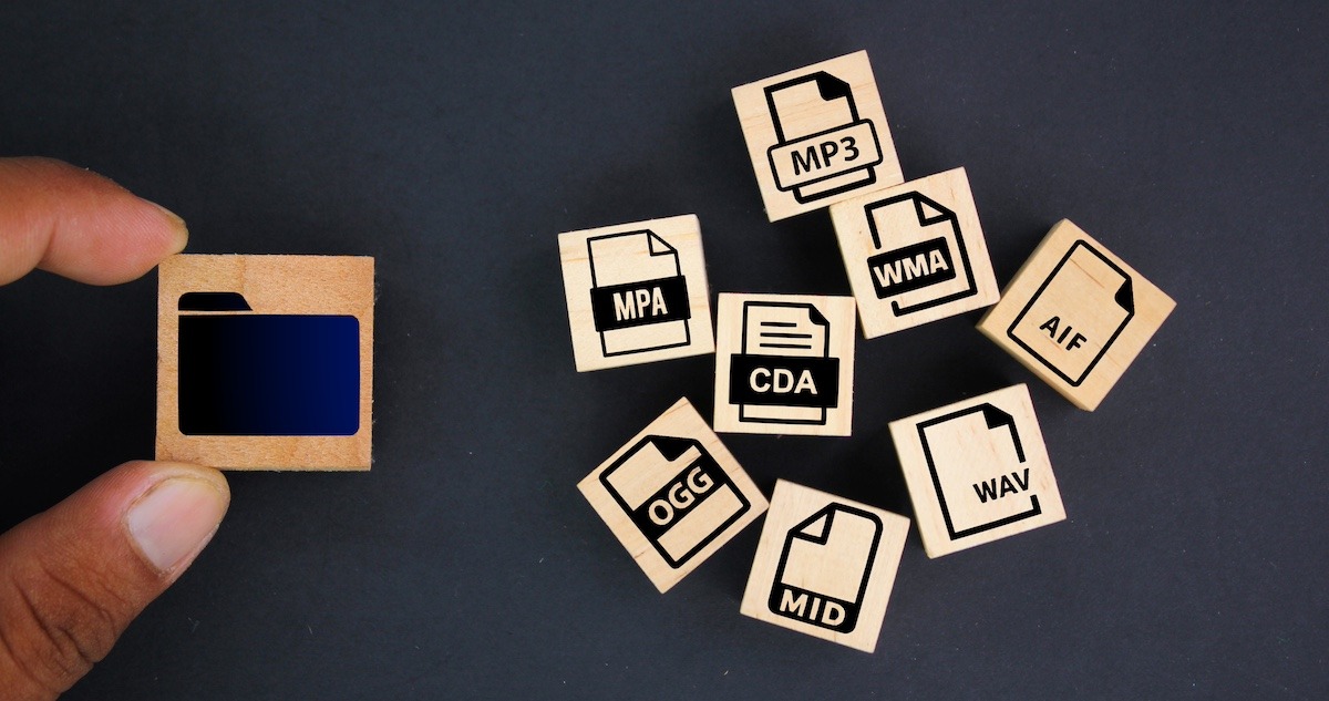 Audio file formats: image of various popular audio formats