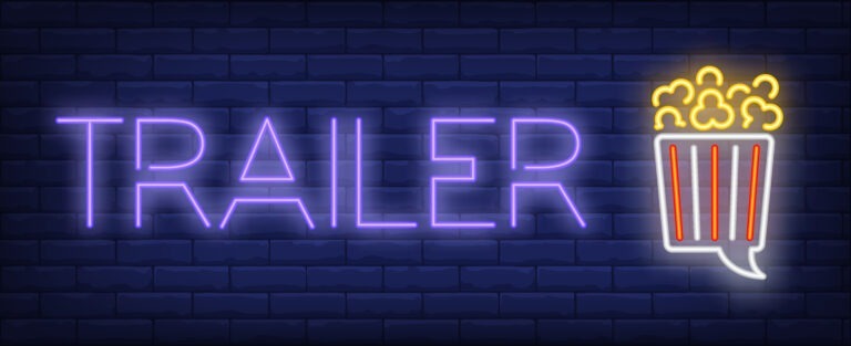 Trailer,Neon,Text,With,Popcorn,Bucket